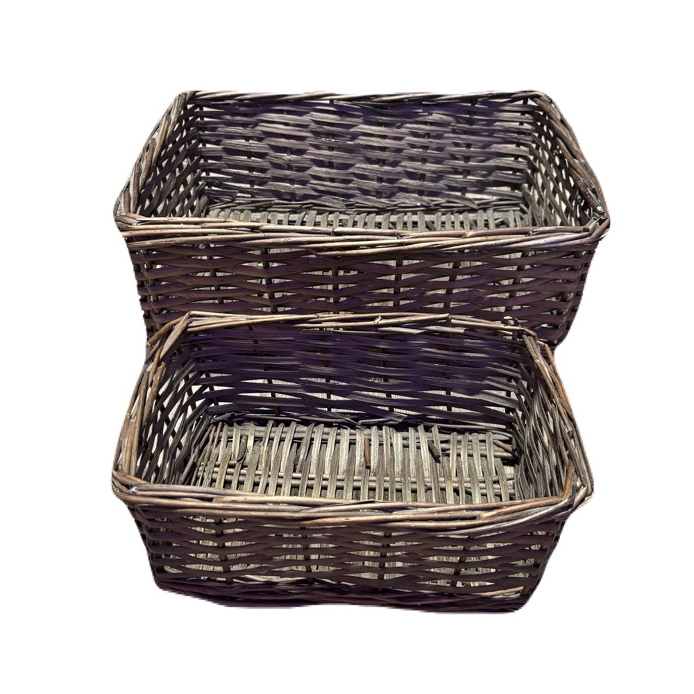5/$25 Brown Wicker Storage Baskets Set